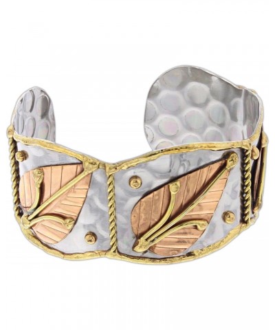 Mixed Metal Cuff Bracelet (Small Leaf) $15.32 Bracelets