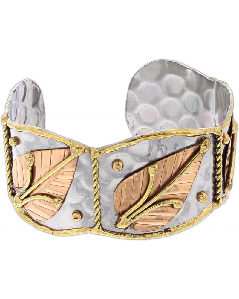 Mixed Metal Cuff Bracelet (Small Leaf) $15.32 Bracelets