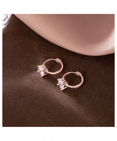 Solid 925 Sterling Silver Cubic Zirconia Hoop Earrings Small Huggies for Women Girls Sparkling CZ Hoop Earrings Cartilage Hel...