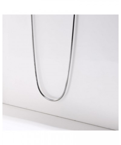 Stainless Steel Round Snake Chain Necklace for Men Women Dainty Solid Italian Chain Chokers Gold/Silver Silver 1.5MM 24.0 Inc...