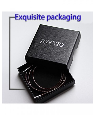 Flexible Waterproof Braided Leather Necklace Cord Chain for Men Women, 2MM/3MM Rope Chain for Pendant 16" 18" 20" 22" 24" 26"...