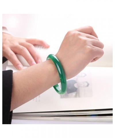 Jade Bangle Bracelet for Women Girls Classcial Retro Chinese Style Natural Green Agate Bangle Green Small Size (57-59mm) $14....