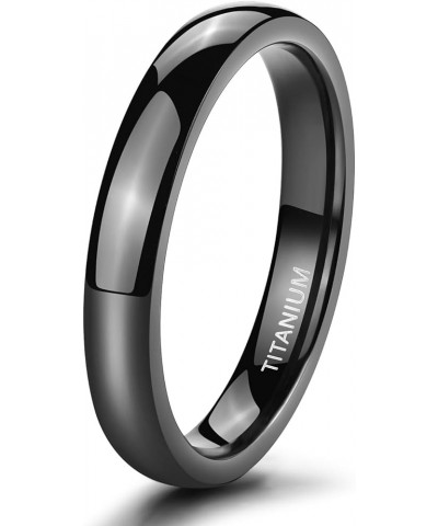 Black Titanium Ring 2mm 4mm 6mm 8mm Dome High Polished Wedding Band Size 3-14.5 4mm 6.5 $9.85 Rings