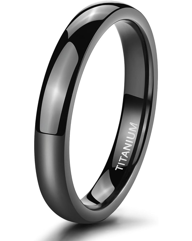 Black Titanium Ring 2mm 4mm 6mm 8mm Dome High Polished Wedding Band Size 3-14.5 4mm 6.5 $9.85 Rings