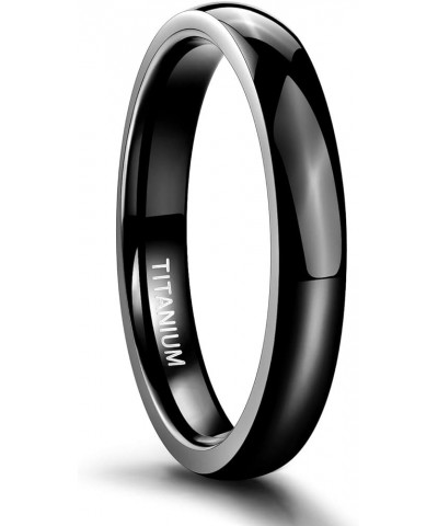 Black Titanium Ring 2mm 4mm 6mm 8mm Dome High Polished Wedding Band Size 3-14.5 4mm 6.5 $9.85 Rings