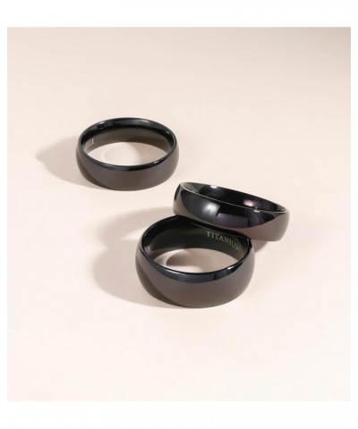 Black Titanium Ring 2mm 4mm 6mm 8mm Dome High Polished Wedding Band Size 3-14.5 4mm 6.5 $9.85 Rings