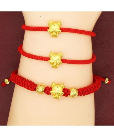 2024 New Year of Dragons Bracelets Red String Handwoven Adjustable Enameled Dragons Charm Bracelet Chinese Zodiac Animal Luck...