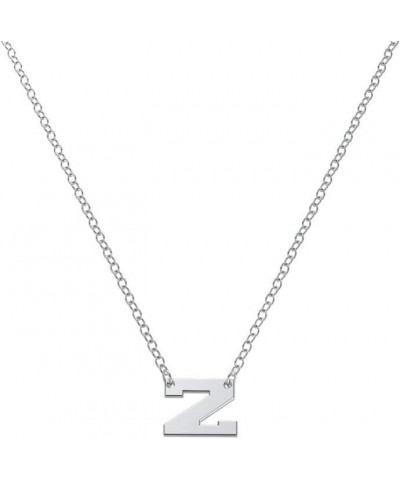 10K White Gold Initial Letter Necklace by JEWLR 18.0 Inches Z $55.68 Necklaces