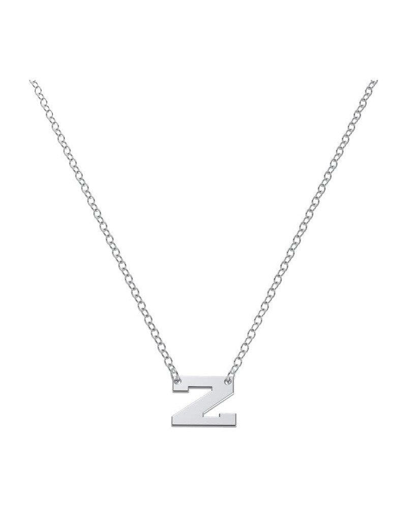 10K White Gold Initial Letter Necklace by JEWLR 18.0 Inches Z $55.68 Necklaces