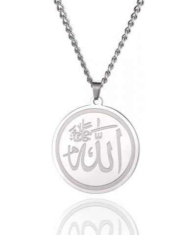 Ayatul Kursi Necklace Allah Necklace for Women Men Islamic Script Symbols Allah Arabic Round Pendant Necklace Middle East All...