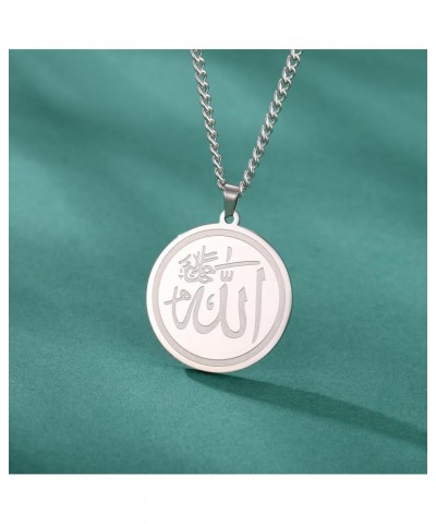 Ayatul Kursi Necklace Allah Necklace for Women Men Islamic Script Symbols Allah Arabic Round Pendant Necklace Middle East All...