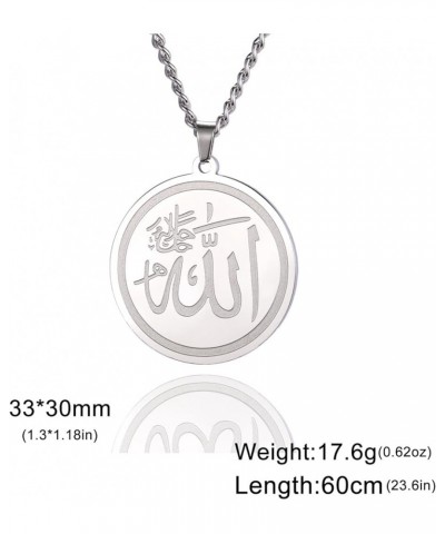 Ayatul Kursi Necklace Allah Necklace for Women Men Islamic Script Symbols Allah Arabic Round Pendant Necklace Middle East All...