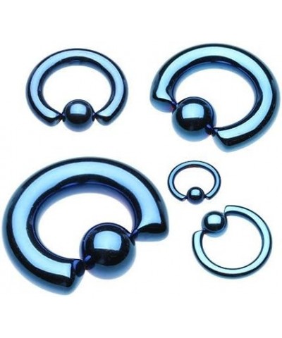 Basic Steel Captive Bead Ring 316L Surgical Steel (Sold Individually) 10g 10mm (5mm Ball) Blue $8.95 Body Jewelry