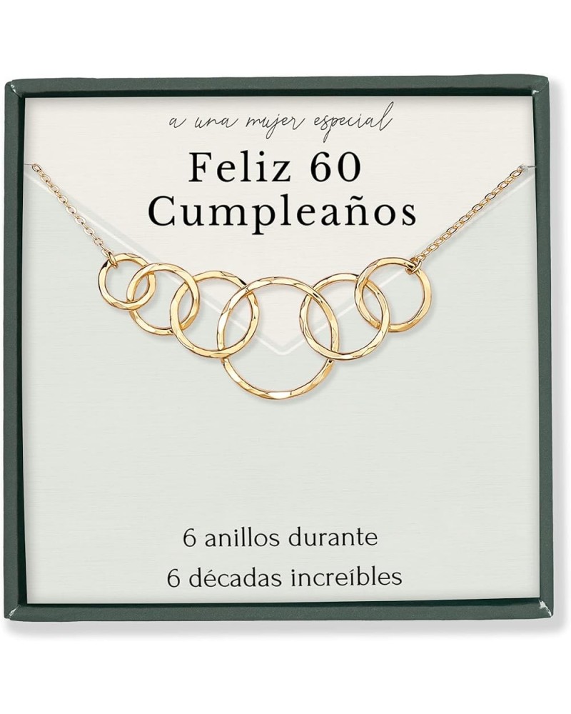 50th / 30th / 40th / 60th / 16th / 21st / Birthday Gift necklace for woman interlocking circles 5 rings for 5 decades gift bo...