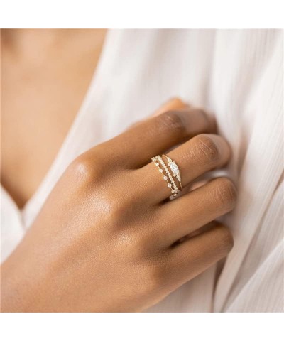 Gold Stacking Rings for Women Non Tarnish 14K Gold Plated Cubic Zirconia Rings Set Dainty Statement Engagement Promise Rings ...