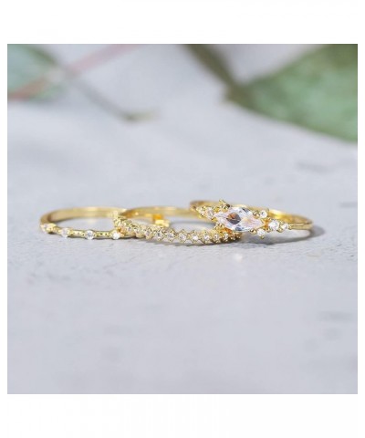 Gold Stacking Rings for Women Non Tarnish 14K Gold Plated Cubic Zirconia Rings Set Dainty Statement Engagement Promise Rings ...