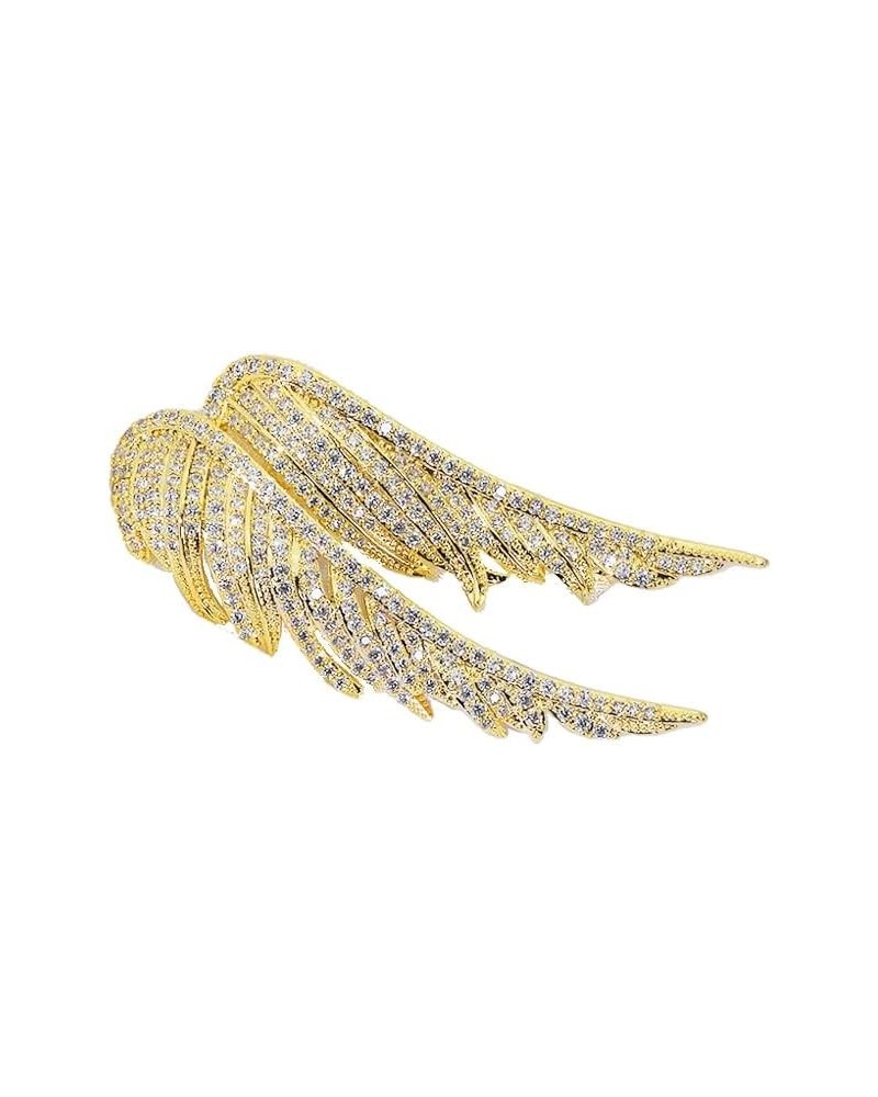 Crystal Angel Wings Brooch Pins,Elegant Rhinestone Feather Wings Lapel Pin Suit Coat Breastpin for Women Men Wedding Party Je...