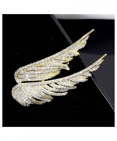 Crystal Angel Wings Brooch Pins,Elegant Rhinestone Feather Wings Lapel Pin Suit Coat Breastpin for Women Men Wedding Party Je...