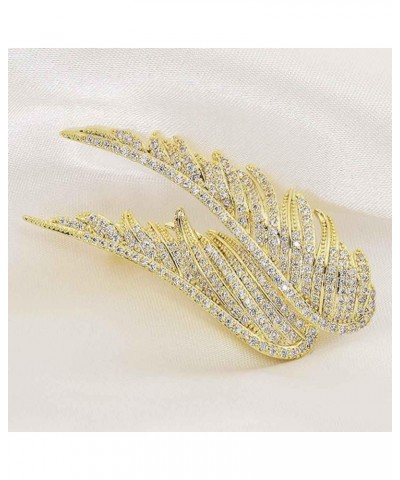 Crystal Angel Wings Brooch Pins,Elegant Rhinestone Feather Wings Lapel Pin Suit Coat Breastpin for Women Men Wedding Party Je...