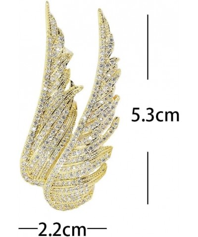 Crystal Angel Wings Brooch Pins,Elegant Rhinestone Feather Wings Lapel Pin Suit Coat Breastpin for Women Men Wedding Party Je...