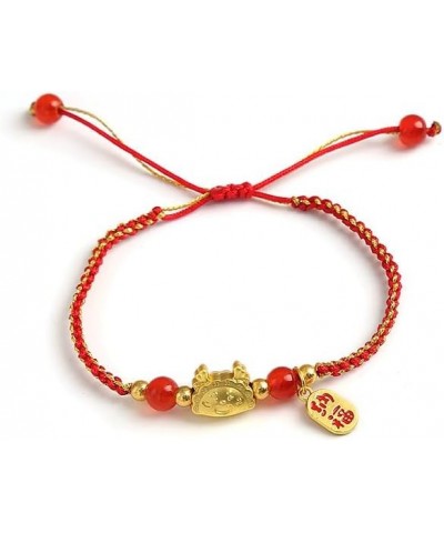 Red String Bracelets New Year of Dragons Enameled Charm Bracelet Handwoven Chinese Zodiac Animal Lucky Charm Bracelets 2024 N...