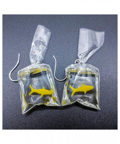 Christmas Unique Funny Acrylic Resin Goldfish and Starfish Earrings, Water Bag Shape Dangle Hook Earrings for Girls Women 4 p...