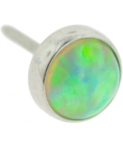 Threadless High Polish Titanium Synthetic Opal Cabochon End with 4mm Gem Lime Opal $12.58 Body Jewelry