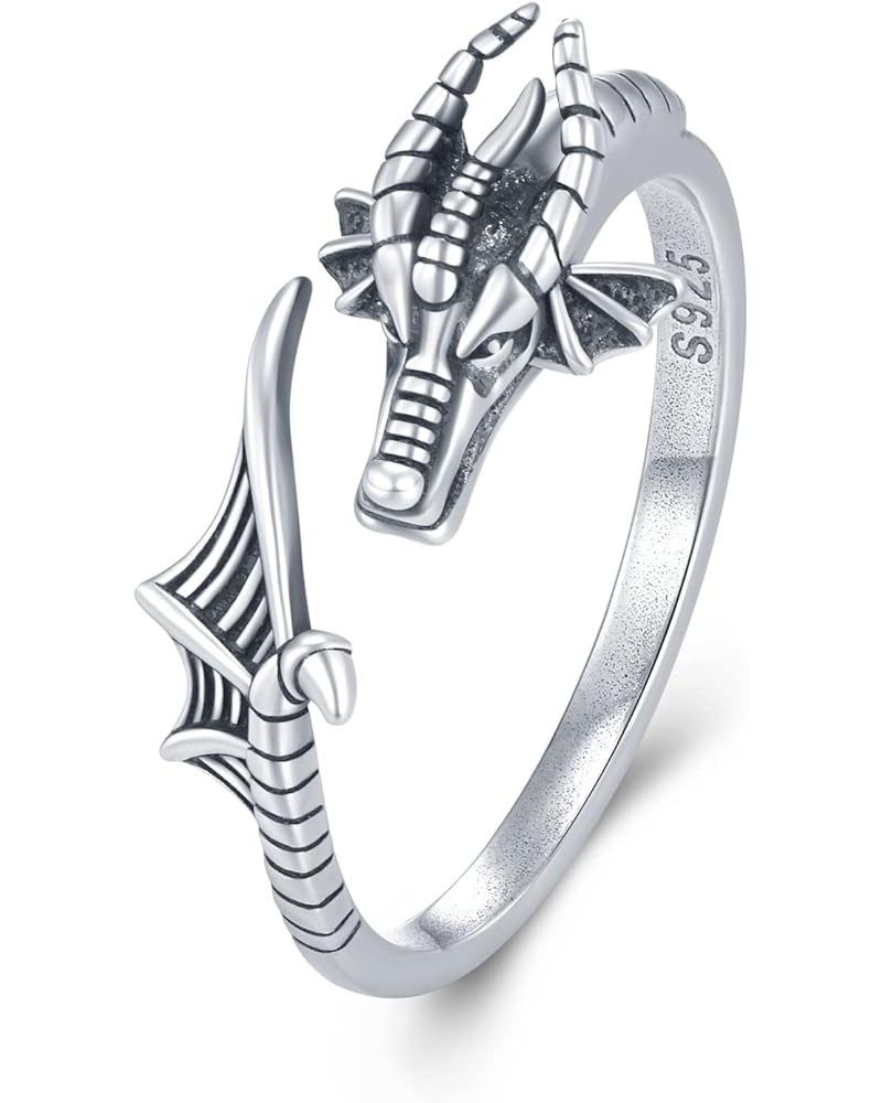 Dragon Ring 925 Sterling Silver Adjustable Wrap Dragon Rings Dragon Jewelry Gifts for Women Men 8 $17.50 Others