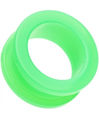 Neon Colored Acrylic Screw-Fit Ear Gauge Tunnel Plug 0 GA (8mm), Green $9.53 Body Jewelry