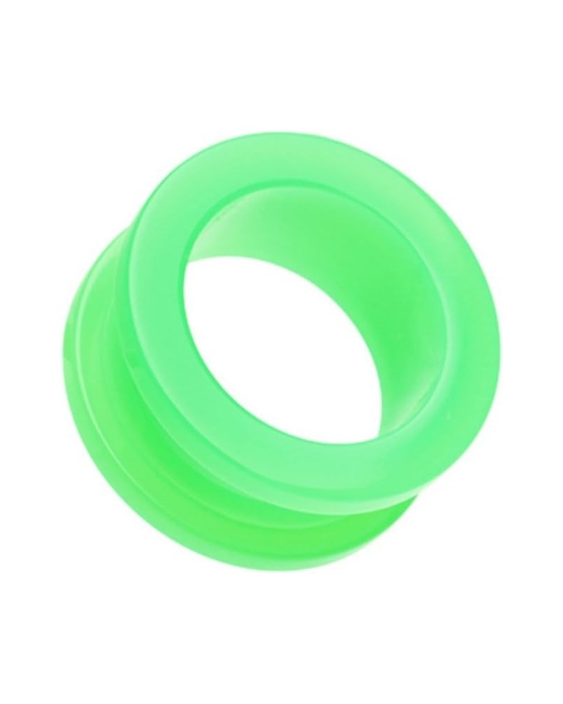 Neon Colored Acrylic Screw-Fit Ear Gauge Tunnel Plug 0 GA (8mm), Green $9.53 Body Jewelry