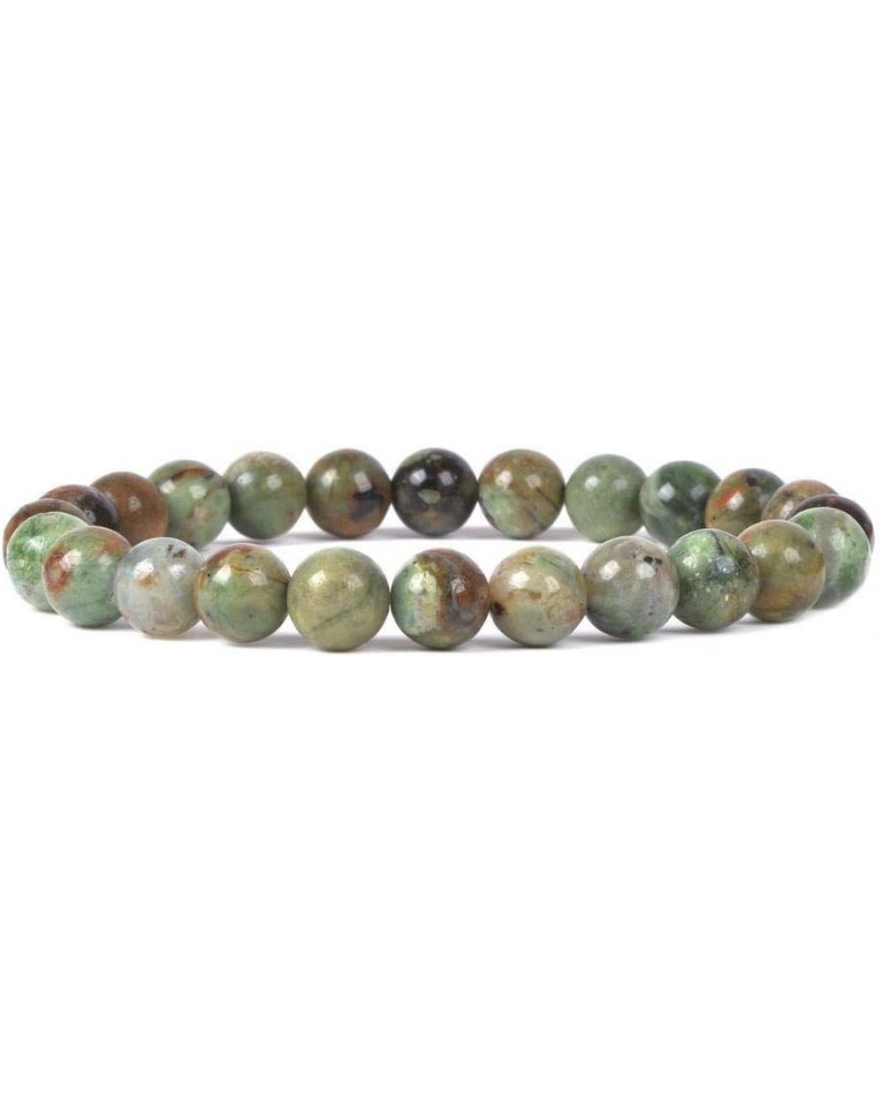 Gem Semi Precious Gemstone 8mm Round Beads Stretch Bracelet 7 Inch Unisex Green Opal $13.79 Bracelets