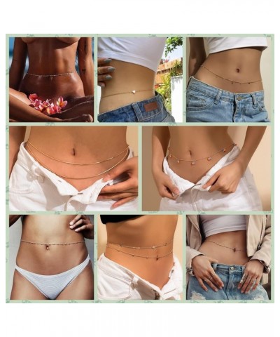 12Pcs Beach Bikini Belly Chain for Women Boho Gold Waist Chain for Women Simple Boho Waist Beads Body Chain Summer Body Acces...