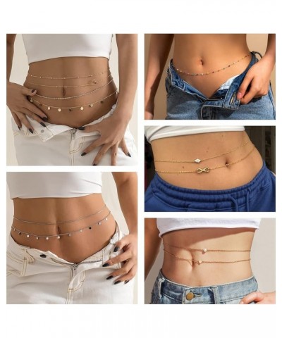 12Pcs Beach Bikini Belly Chain for Women Boho Gold Waist Chain for Women Simple Boho Waist Beads Body Chain Summer Body Acces...