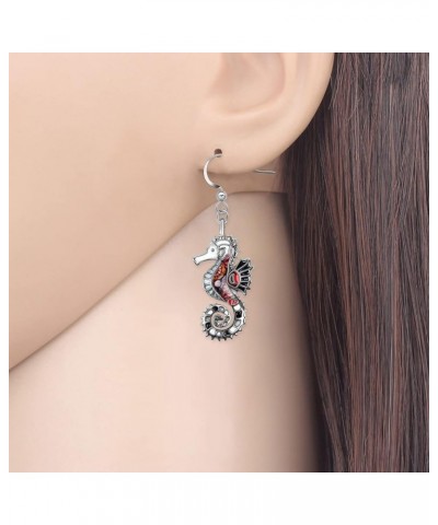 Cute Enamel Whale Octopus Jellyfish Shark Earrings Seahorse Dangle Beach Jewelry for Women Girls Sea Animals Gifts Black Seah...