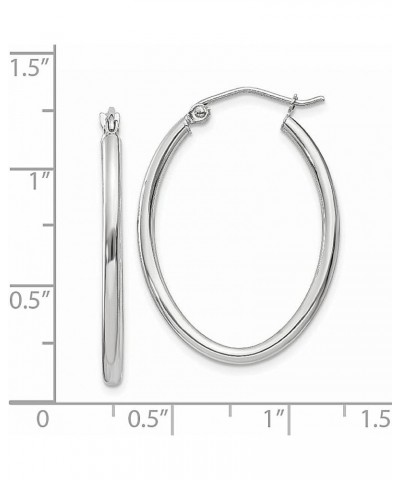 14K White Gold 2mm Oval Tube Hoop Earrings 14K White Gold - 30mm - 1.18 inch $72.74 Earrings