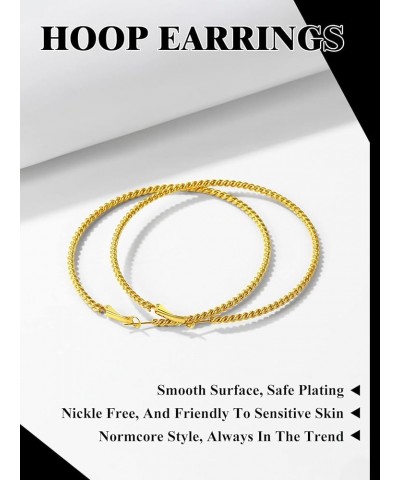 Fashion Twisted Hoop Earrings for Women 40/60/80/100mm Stainless Steel/18K Gold/Black Plated Hypoallergenic Earrings(Gift Wra...