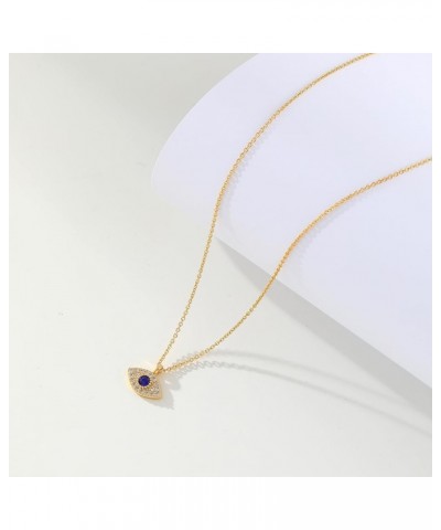 Gold Evil Eye Necklace,14K Gold Plated Dainty Solitaire Minimalist Diamond Evil Eye Simple Necklace For Women Girls Gold Jewe...