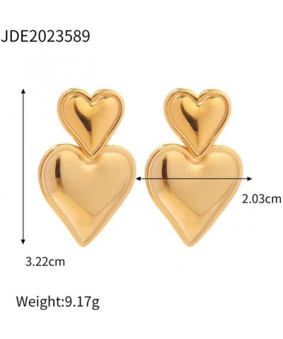 Heart Earrings for Women Heart Hoop Earrings Gold Hoop Earrings for Girls Valentine's Day Earrings Cute Double Heart Earrings...