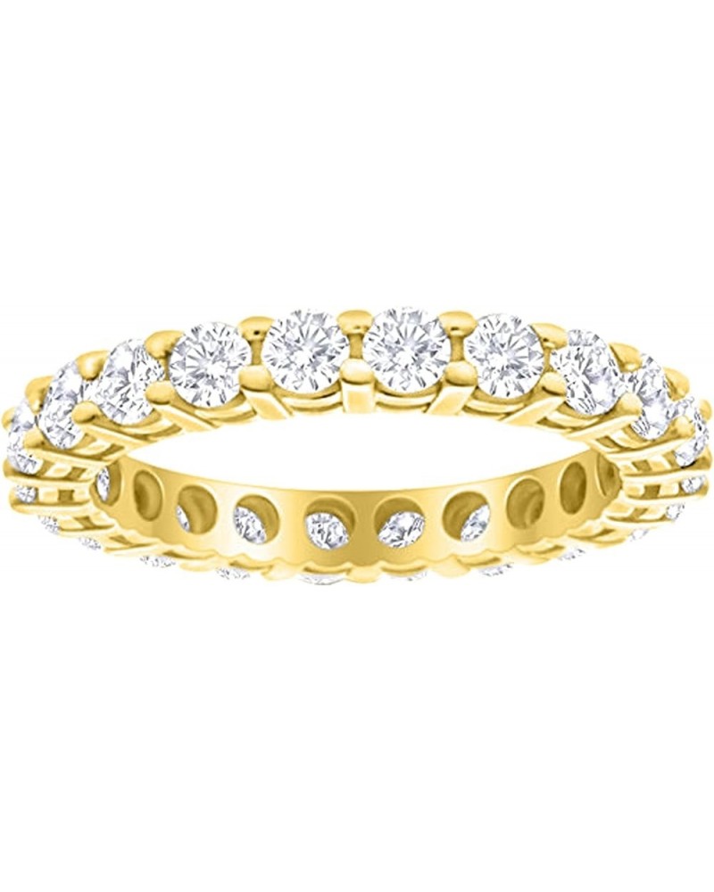 2 Carat (ctw) 14K White Gold Round Diamond Ladies Eternity Wedding Anniversary Stackable Ring Band Value Collection Yellow Go...