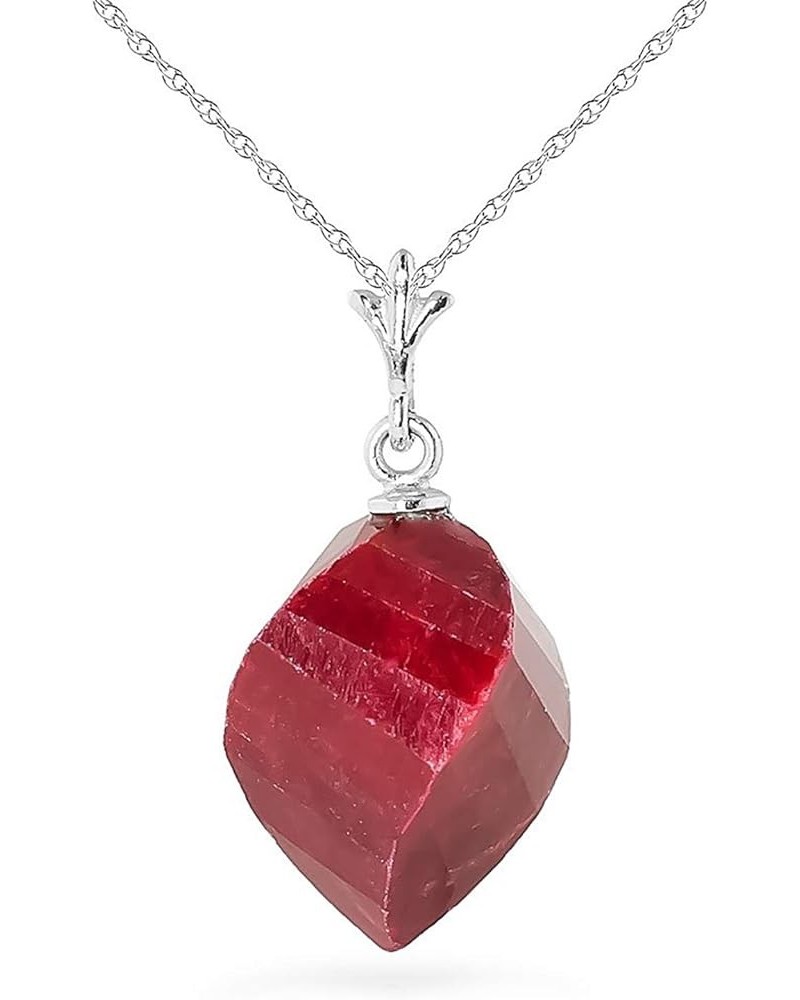 14k Solid Gold Necklace Twisted Briolette Ruby White Gold 22.0 Inches $123.84 Necklaces