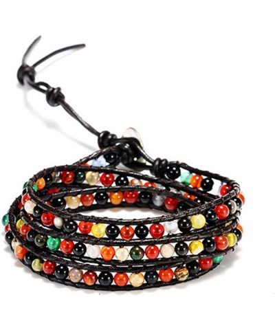 Natural Stone Wrap Bracelet for Women Indian Agate $14.74 Bracelets