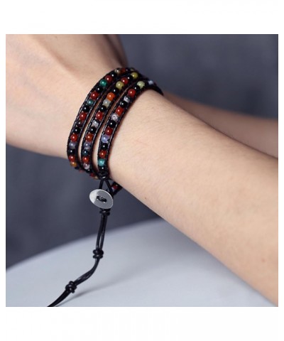 Natural Stone Wrap Bracelet for Women Indian Agate $14.74 Bracelets