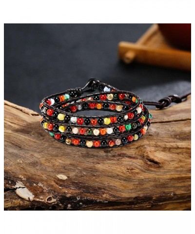 Natural Stone Wrap Bracelet for Women Indian Agate $14.74 Bracelets