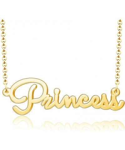 18k Gold Plated Personalized Jewelry Inspirational Words Custom Name Necklace Princess $9.00 Necklaces