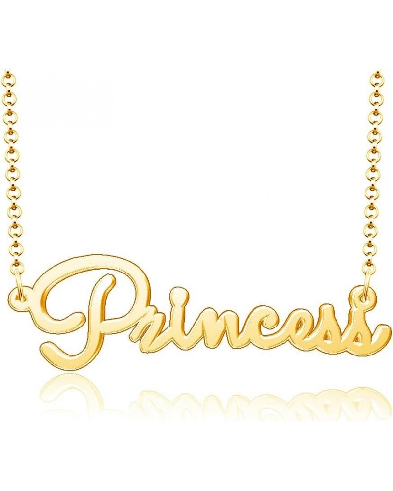 18k Gold Plated Personalized Jewelry Inspirational Words Custom Name Necklace Princess $9.00 Necklaces