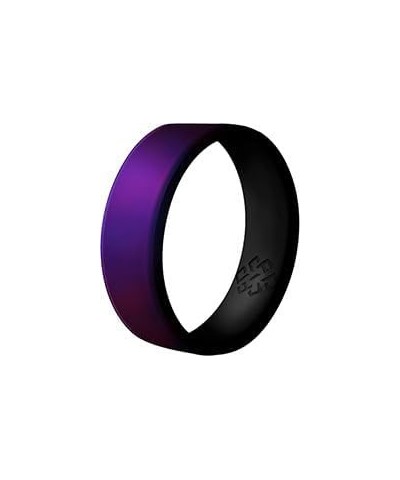 2-Toned Silicone Rings - Breathable Comfort Fit in 6mm Bandwidth Cosmic Purple Black 8 $15.29 Rings