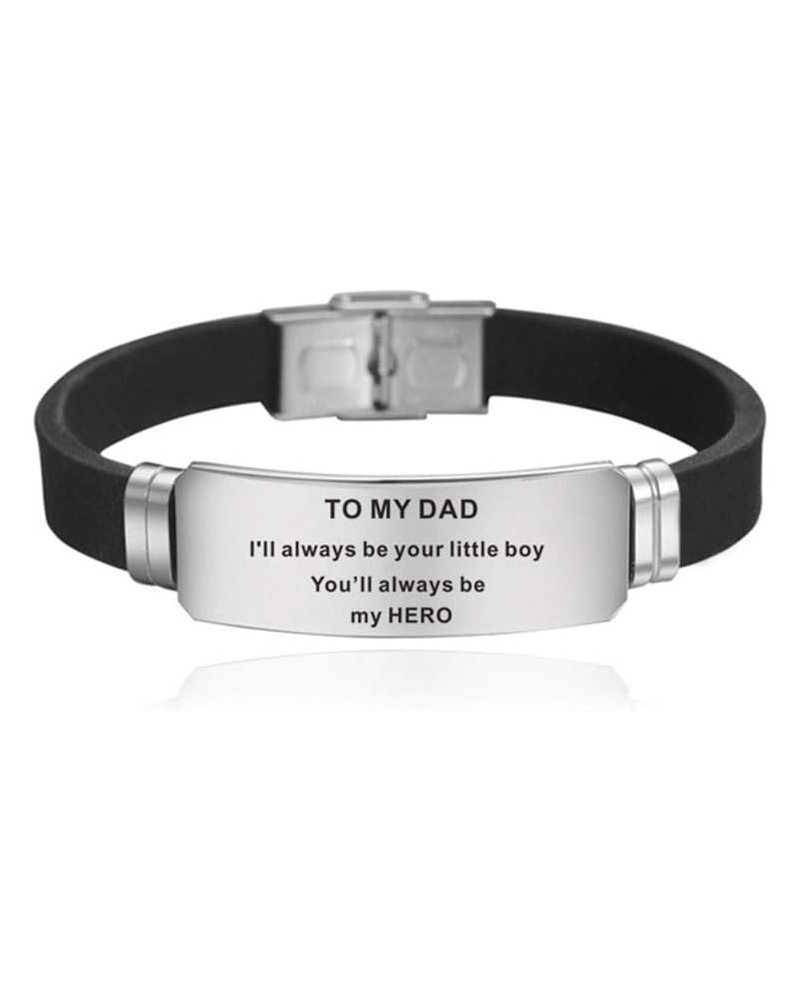 Inspirational bracelet stainless steel silicone bracelet men and women bracelet TO MY DAD I'll always be your little boy you'...