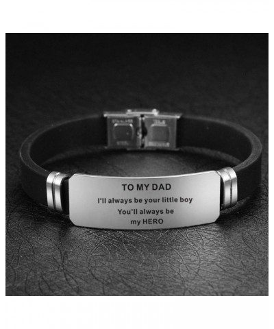 Inspirational bracelet stainless steel silicone bracelet men and women bracelet TO MY DAD I'll always be your little boy you'...