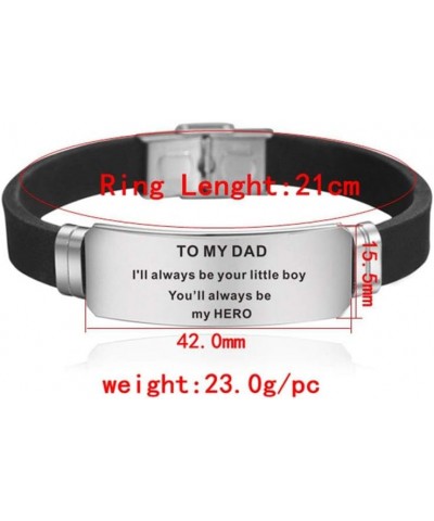 Inspirational bracelet stainless steel silicone bracelet men and women bracelet TO MY DAD I'll always be your little boy you'...