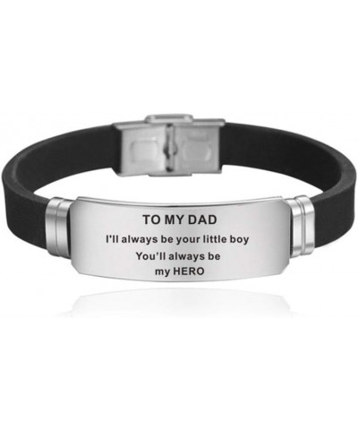 Inspirational bracelet stainless steel silicone bracelet men and women bracelet TO MY DAD I'll always be your little boy you'...